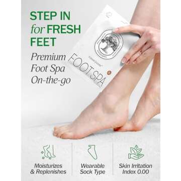 TODAYADAY Moisturizing Foot Mask for Dry Cracked Feet | Hydrating at Home Foot Spa Kit Baby Feet Foo...