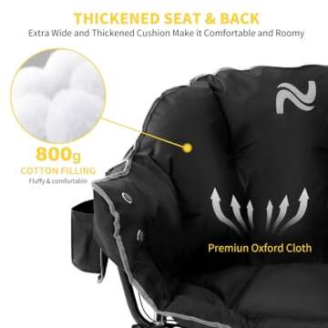 NAIZEA Heated Lounge Chair, Patio Moon Saucer Sports Chair with 3 Heat Levels