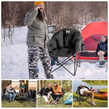 NAIZEA Heated Lounge Chair, Patio Moon Saucer Sports Chair with 3 Heat Levels