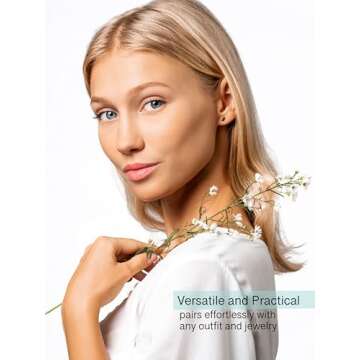 Dazzling 18K Gold or Silver Bar Stud Earrings for Women