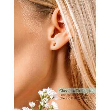 Dazzling 18K Gold or Silver Bar Stud Earrings for Women
