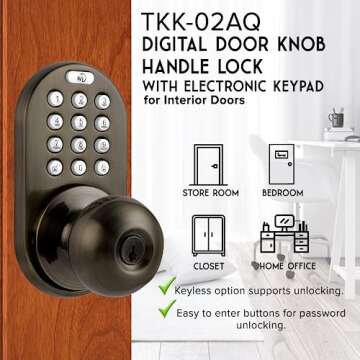 MiLocks TKK-02AQ Keyless Entry Electronic Door Lock