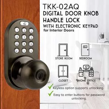 MiLocks TKK-02AQ Keyless Entry Electronic Door Lock