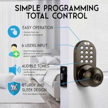 MiLocks TKK-02AQ Keyless Entry Electronic Door Lock
