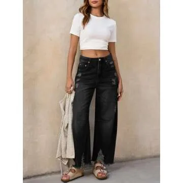 Cicy Bell Women’s Baggy Barrel Jeans - Vintage Wide Leg Comfort