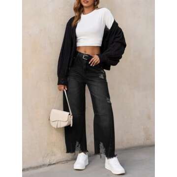 Cicy Bell Women’s Baggy Barrel Jeans - Vintage Wide Leg Comfort