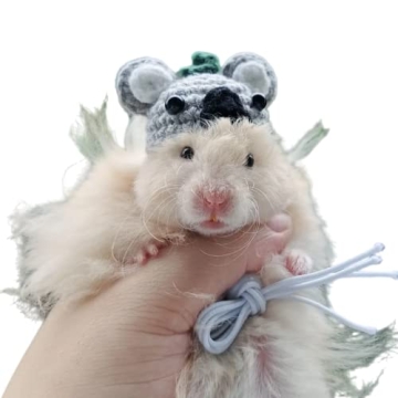 Hamster Hat Mini Small Animals with Adjustable Strap Lovely Hand Knitted Tiny Hats for Lizard Guinea...