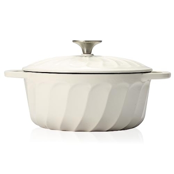 Enameled Dutch Oven with Lid, 3.5 Quart Cast Iron Dutch Oven Pot,Dual Handles for Bread Baking, Cook...