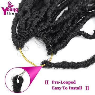 Youngther 24 Inch New Faux Locs Crochet Hair 6Pscks 84 stands Extensible New Goddess Soft Locs Crochet Hair Pre Looped Synthetic Crochet Braiding Hair for Black Women(24inch,6packs,1B)