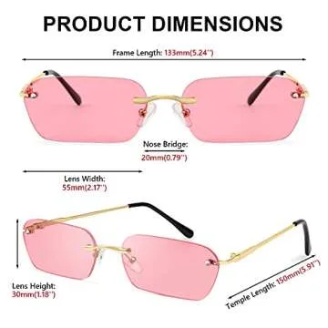 Stylish FEISEDY Rimless Sunglasses for Men and Women