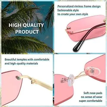 Stylish FEISEDY Rimless Sunglasses for Men and Women