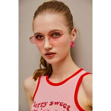 Stylish FEISEDY Rimless Sunglasses for Men and Women