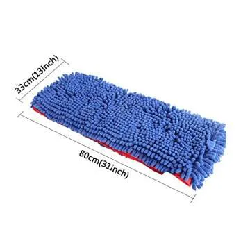 Dry Ultra Absorbent Microfiber Chenille Shammy Dog Towel with Hand Pockets Blue One Size 31 x 13 inch