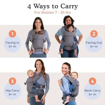 Beco Baby Carrier Gemini Newborn to Toddler - Front, Back and Hip Seat Carrier, Baby Carrier Backpack & Baby Front Carrier with Adjustable Seat, Ergonomic Baby Holder Carrier 7-35lbs (Carina Nebula)