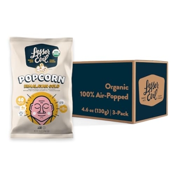 LesserEvil Himalayan Gold Organic Popcorn - Healthy, Crunchy, Guilt-Free Snack