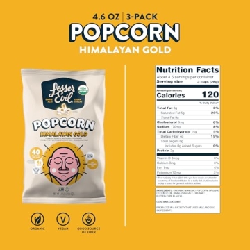 Organic Himalayan Gold Popcorn Healthy Snack No Vegetable Oil
