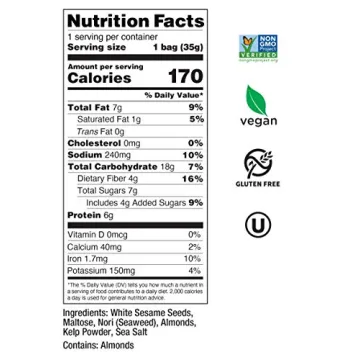 Healthy Vegan Seaweed Crisps Almond Sesame Gluten-Free