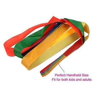 ORZIZRO Rainbow Dance Ribbons, 12PCS Rhythm Ribbon Streamers for Kids Children Adults - Bright & Multi-Colored