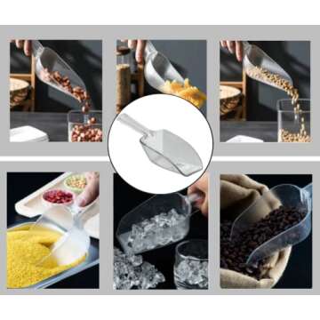 20 Pack of Set Plastic Buffet Serving Tongs Mini Serving Utensil Tongs Appetizers Tongs and Plastic Kitchen Scoops Clear Ice Scoop Buffet Scoop for Candy Dessert Buffet Ice
