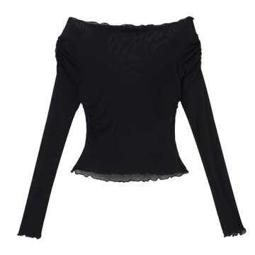 ABAFIP Women's Ruffled Sheer Crop Top for Festivals