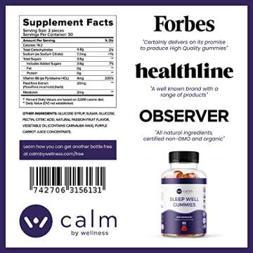 Calm by Wellness Sleep Well Gummies - Extra Strength Natural Sleep Support