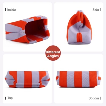 Oweisong Striped Clutch Purses for Women Woven Dumpling Bag Colorful Crochet Cloud Evening Handbag Summer Beach Clutch