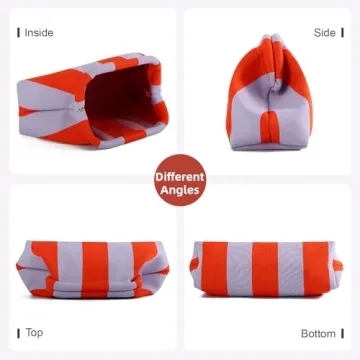 Oweisong Striped Clutch Purses for Women Woven Dumpling Bag Colorful Crochet Cloud Evening Handbag Summer Beach Clutch