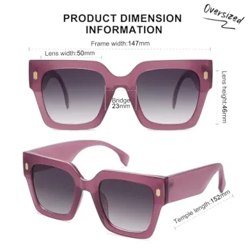 Stylish SOJOS Oversized Square Sunglasses for Women