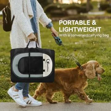 Dog Playpen, Puppy Pet Cat Playpen Indoor for Small Dogs, Dog Tent Crates Cage Indoor/Outdoor, Portable Pop Up Dog Kennel Playpen with Carrying Case for Dogs/Cats/Rabbits, Removable Zipper Top, Grey