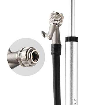 GIYO Handheld High Pressure Shock Pump (300 PSI Max), Silver for Fork & Rear Suspension, Lever Lock on Nozzle No Air Loss