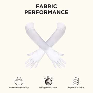 Elegant Vintage 1920s Satin Opera Gloves for Women