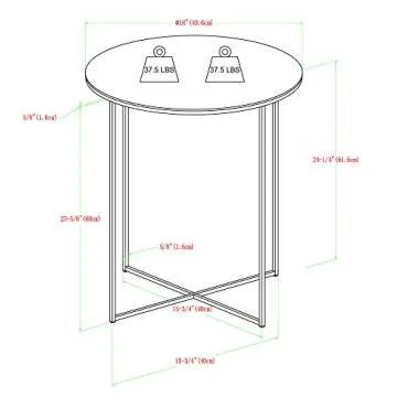 Walker Edison Cora Modern Glass Top Round Accent Table with X Base, 16 Inch, Glass and Chrome