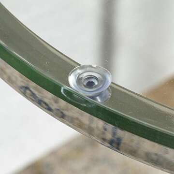 Walker Edison Cora Modern Glass Top Round Accent Table with X Base, 16 Inch, Glass and Chrome