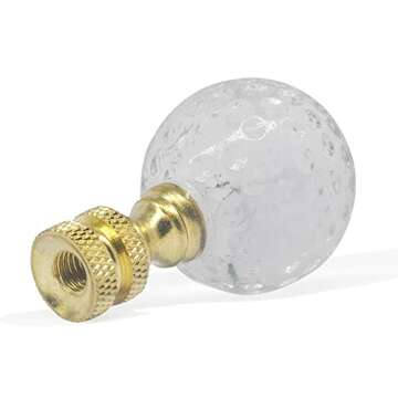Crystal Glass Ball Lamp Finial Cap Knob,Diamond Knob Finials for Lamp Shades,Top Screw Finial for Go...