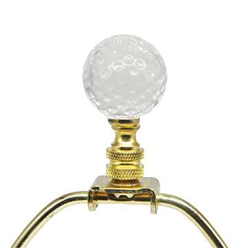 Crystal Glass Ball Lamp Finial Cap Knob,Diamond Knob Finials for Lamp Shades,Top Screw Finial for Gold Lamp Shade Holder Lamp Harp,Lamp Shade Finials Decorative for Table or Floor Lamps