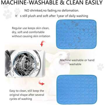Wondery Dog Cooling Mat, Pressure Activated Comfort Cooling Gel Pet Pad Mat, for Large Pets, Washable Dog Cooling Mat Ice Silk Pet Self Cooling Pad Blanket,Use Indoors,Outdoors or in The Car
