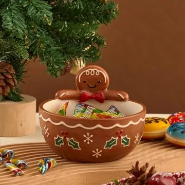 Charming Bico Gingerbread Man Candy Bowl for Holidays