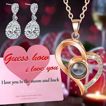 Lytoybe Eternal Rose Gift Box with Heart Necklace