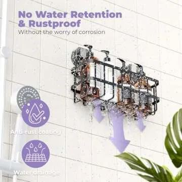 KatiKaddy Suction Cup Shower Caddy, 2 Pack Shower Storage for inside Shower,No Drilling Removable Shower Shelf, Black Large&Small Shower Bathroom Caddy, Waterptoof and Rustproof, For Apartment&Kitchen