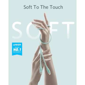 Anker USB-C to Lightning Cable, 641 Cable (Mint Green, 6ft), MFi Certified, Powerline III Flow Silic...