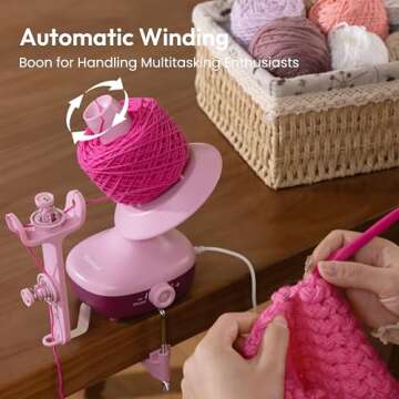 Etcokei Yarn Winder, Electric Yarn Ball Winder for Crocheting, Compact Yarn Cake Winder with Strong ...