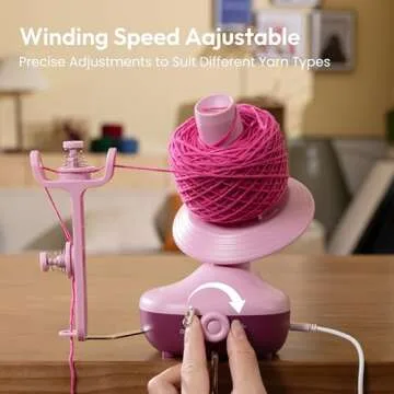Etcokei Yarn Winder, Electric Yarn Ball Winder for Crocheting, Compact Yarn Cake Winder with Strong Tension Stepless Speed, Automatic Yarn Spinner Wool Winder, Ideal Helper for Knitting Lovers(Purple)