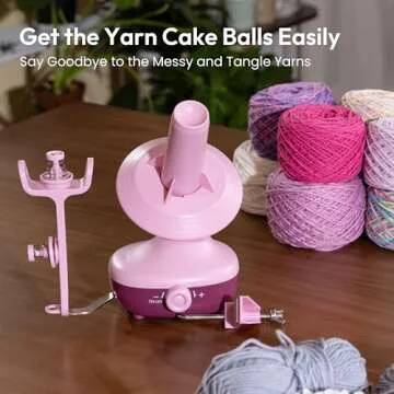 Etcokei Yarn Winder, Electric Yarn Ball Winder for Crocheting, Compact Yarn Cake Winder with Strong Tension Stepless Speed, Automatic Yarn Spinner Wool Winder, Ideal Helper for Knitting Lovers(Purple)