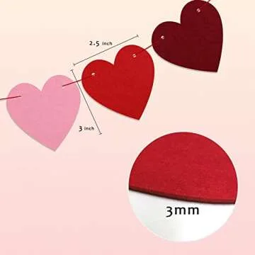 Felt Heart Garland Banner for Valentine's Day Festivities