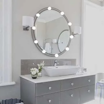 Vanity Mirror Lights Kit,LED Lights for Mirror with Dimmer and USB Phone Charger,LED Makeup Mirror Lights Kit Hollywood Style Lighting Fixture Strip 6500k for Bathroom Dressing Room Vanity Table