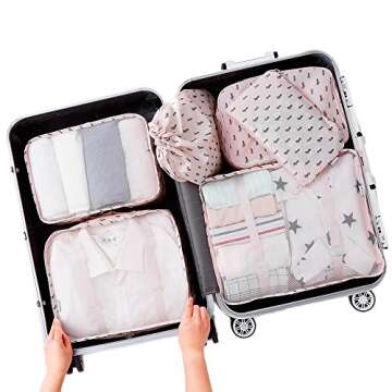Arxus 8-Piece Packing Cubes for Easy Travel Organization