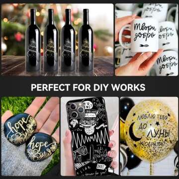 Artugn 6Pcs Oil-based Chrome Mirror Markers - Silver & Gold Permanent Metallic Markers for Model Painting, DIY Projects - Waterproof, Reflective Gloss Pens