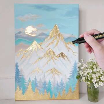 Artugn 6Pcs Oil-based Chrome Mirror Markers - Silver & Gold Permanent Metallic Markers for Model Painting, DIY Projects - Waterproof, Reflective Gloss Pens