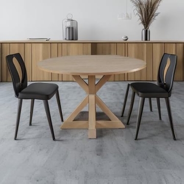 Finch Alfred Round Rustic Dining Table for Farmhouse Living