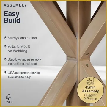 Finch Alfred Round Rustic Dining Table for Farmhouse Living